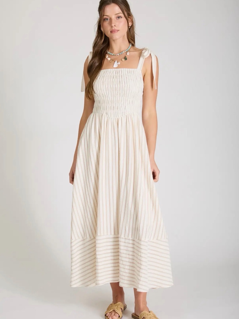 Striped Smocked Dress